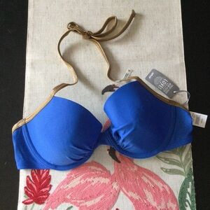 🆕 Blakely Blue and Gold Bikini Top 🦋💛🐬